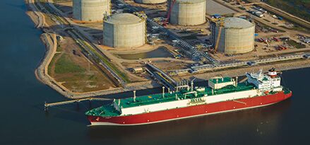 LNG terminal at port